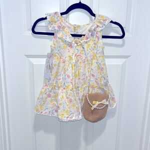 Tommy Bahama NWT kids floral DRESS with matching purse set size 5/6